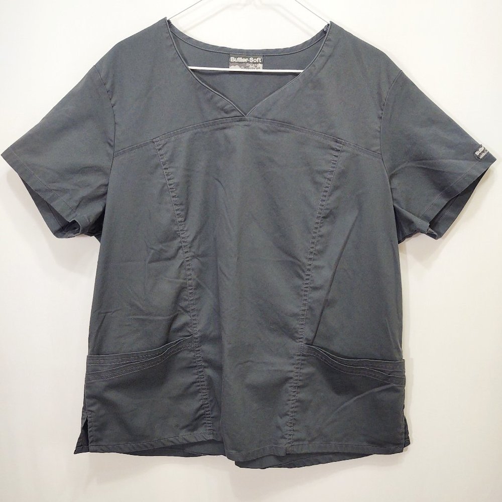 3/$30 UA Scrubs Butter-Soft Grey Scrub Top XL